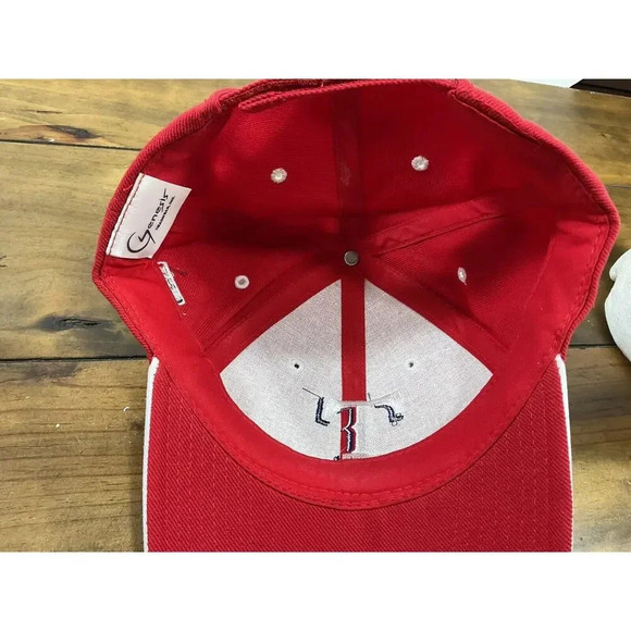 Texas Rangers Cap Snap Back Red White MLB Baseball Genesis Headwear Mens Hat - Picture 5 of 6